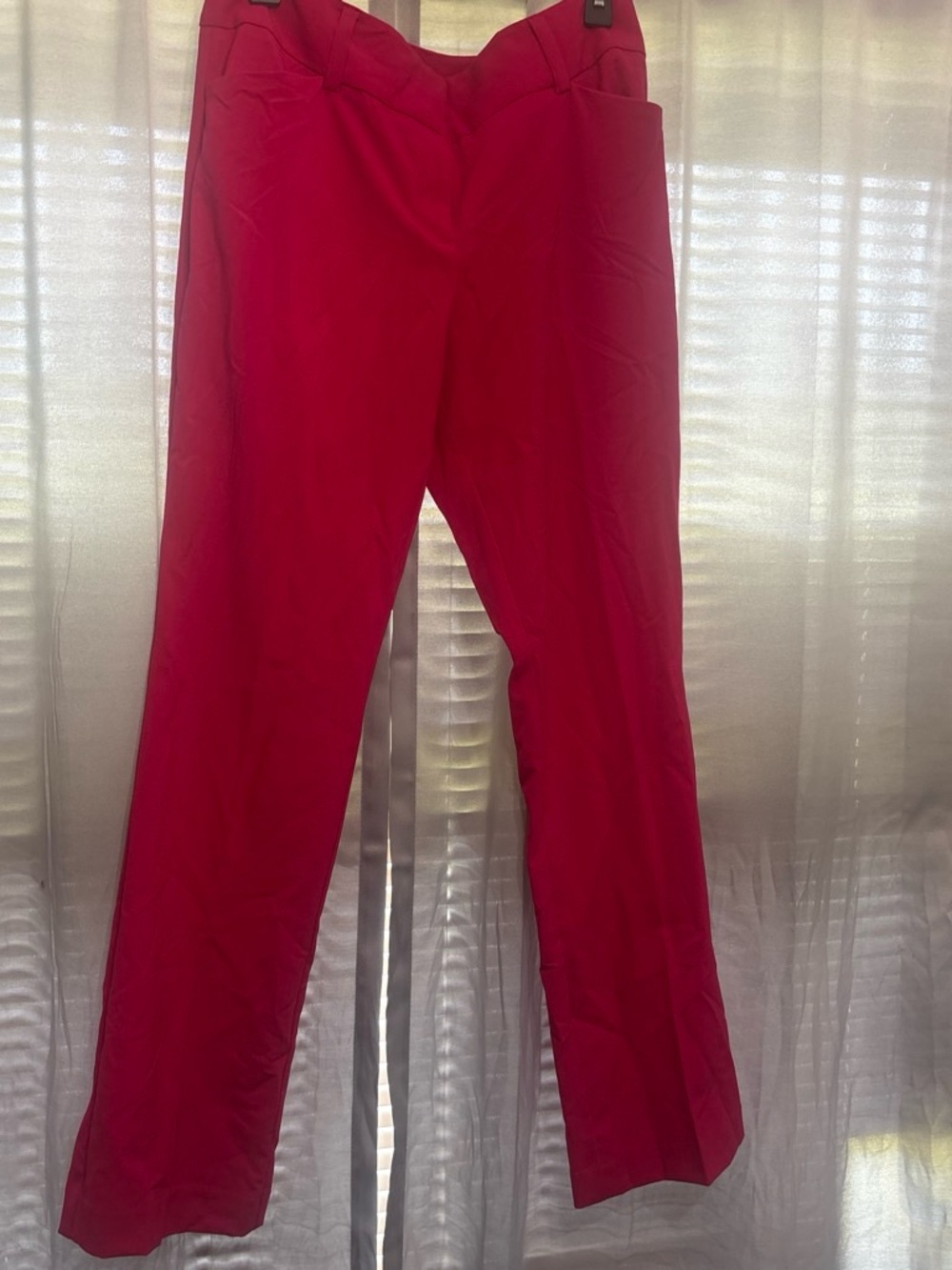 Women's Red Straight-Leg Trousers